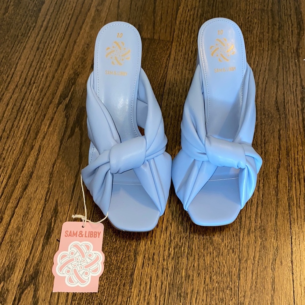 NWT Sam & Libby Periwinkle Jovanna Sandals With Block Heel Size 10 - Picture 2 of 8